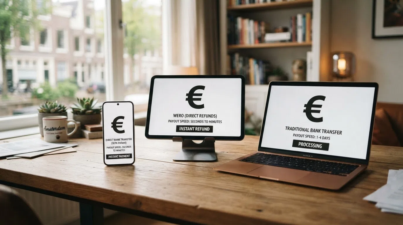 Vergelijking van betaalmethoden voor casino-uitbetalingen: iDEAL, Trustly, TrueLayer, SEPA Instant, Wero en bankoverschrijving