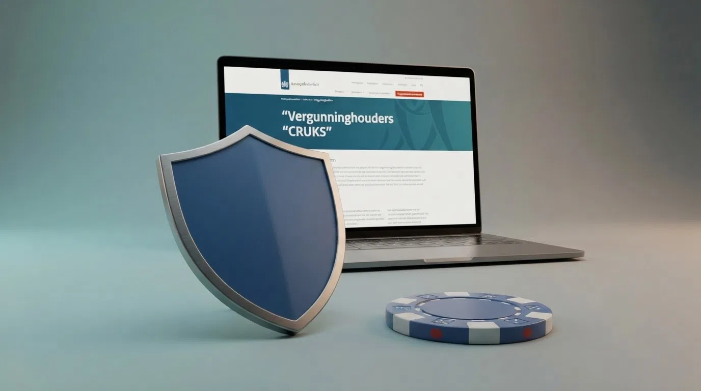 Kansspelautoriteit-keurmerk naast CRUKS-logo op de homepage van een Nederlands online casino